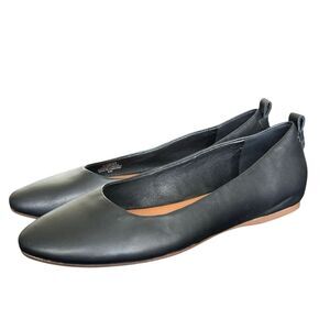 Lucky Brand "Canison" Soft Flexible Black Leather Slip On Ballet Flats Size 9.5